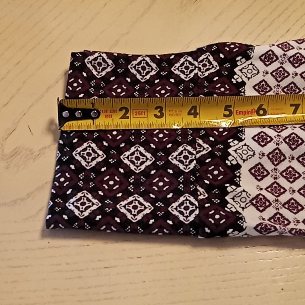 Charlotte Russe Long Skirt With Slit On Each Side.White/Burgundy & Black Pattern - Picture 12 of 14